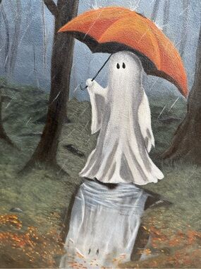 “Spirited Downpour” Original 11x14 Acrylic Art Painting by Lefty